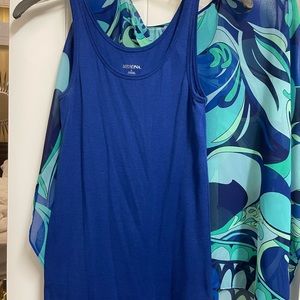 Chicos beautiful blue on color summer shirt dressy new